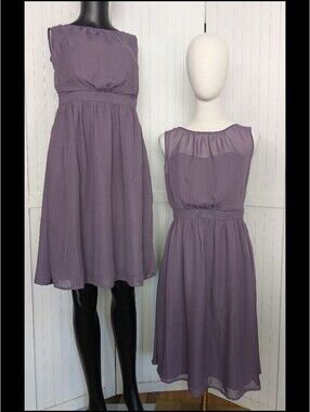 Tevolio Dusty Lavender Bridesmaid Dress Chiffon Wedding Formal Size 4 or 6